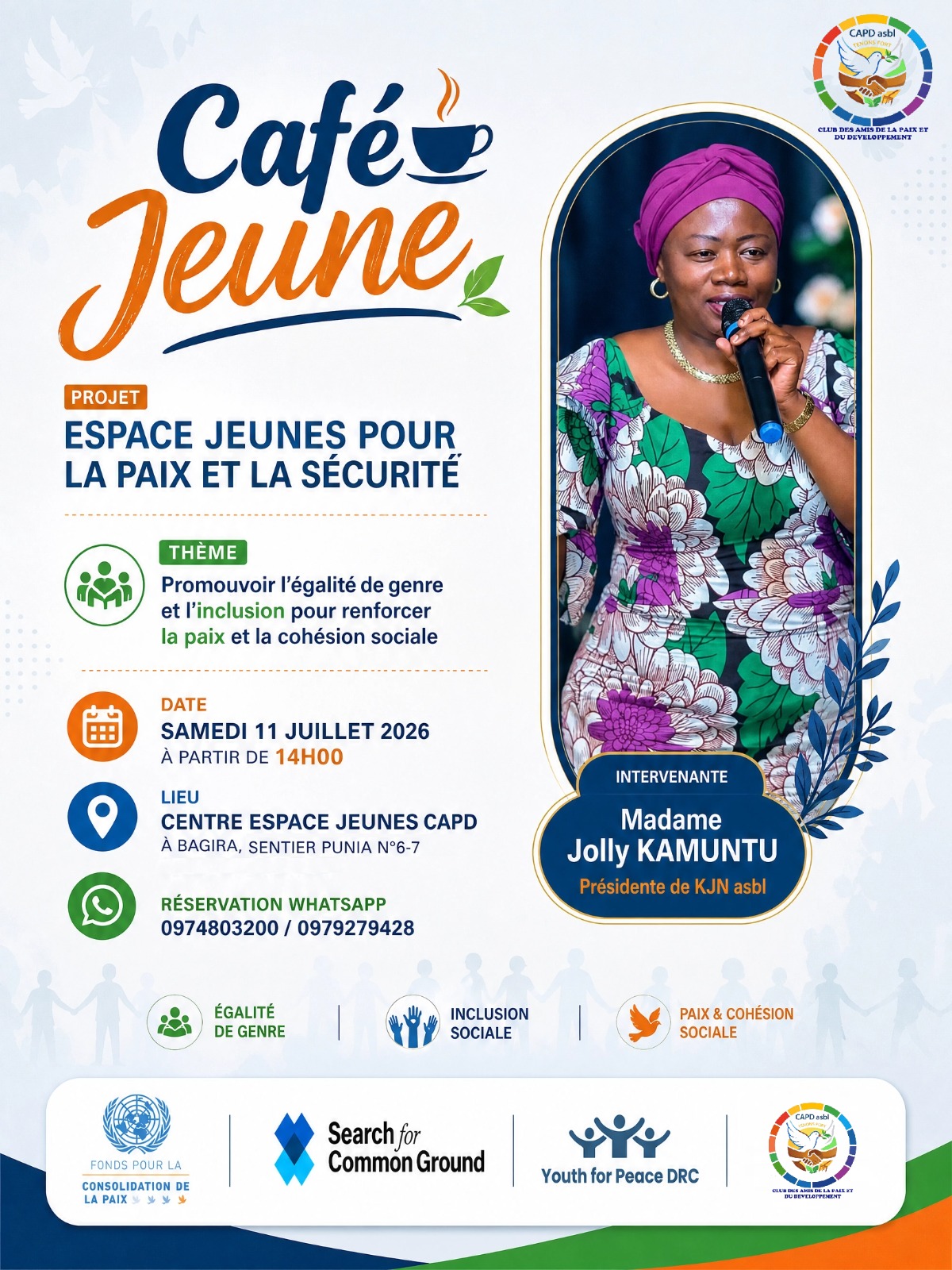 Café Jeune : Promouvoir l'égalité de genre et l'inclusion pour renforcer la paix et la cohésion sociale